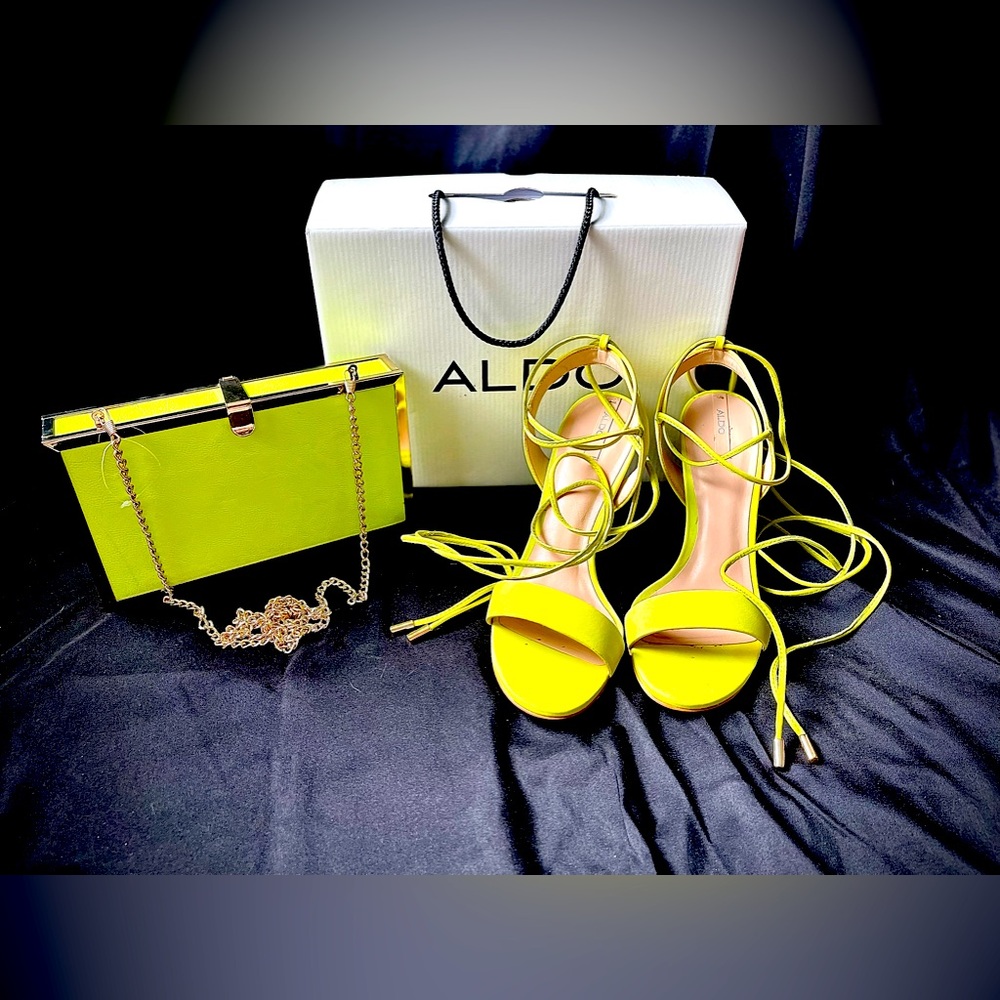 Aldo neon clutch purse